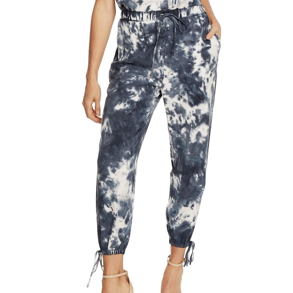 Vince Camuto Tie Dye Jogger Size S Blue Drawstring Elastic Waist NWT B16